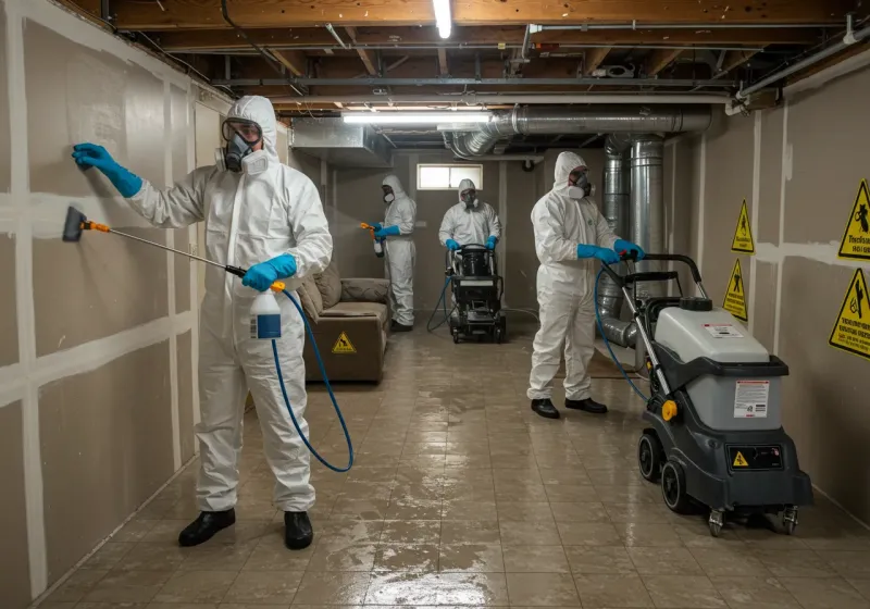 Basement Moisture Removal and Structural Drying process in Pembroke, NH